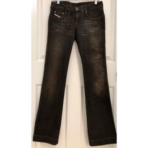 Diesel Jeans Boot Cut Low Rise KUZKO Vintage Black Dirty Wash Size 26